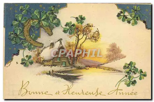 Cartes postales Fantaisie Bonne ann�e Fer a cheval