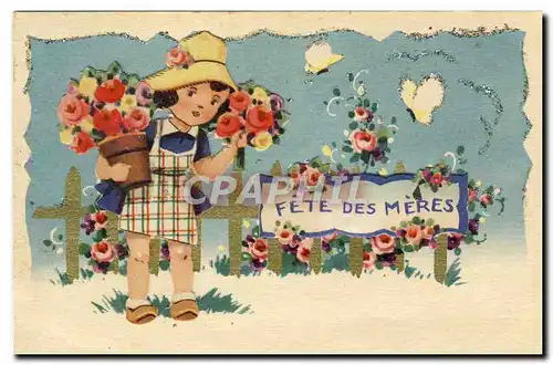 Cartes postales Fantaisie Enfant Fete de meres