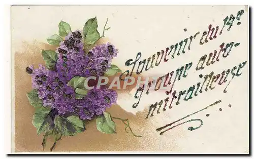 Cartes postales Fantaisie Fleurs Souvenir du 14eme groupe auto mitrailleuse Miltiaria