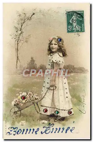 Cartes postales Fantaisie Fleurs Enfant