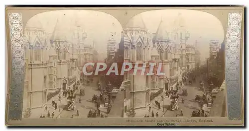 Photo Stereoscopique Law Courts and the Strand London England