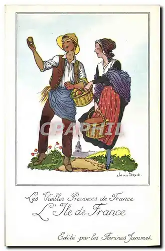 Cartes postales moderne Les Vieilles Provinces de France Ile de France Publicite Farines Jammet Folklore