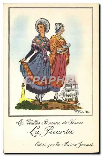 Cartes postales moderne Les Vieilles Provinces de France Picardie Publicite Farines Jammet Folklore