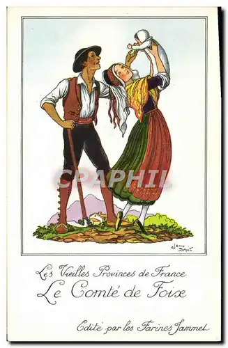 Cartes postales moderne Les Vieilles Provinces de France Comte de Nice Publicite Farines Jammet Folklore