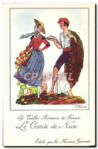 Cartes postales moderne Les Vieilles Provinces de France Comte de Nice Publicite Farines Jammet Folklore