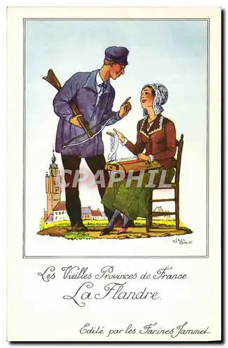 Cartes postales moderne Les Vieilles Provinces de France Flandre Publicite Farines Jammet Folklore