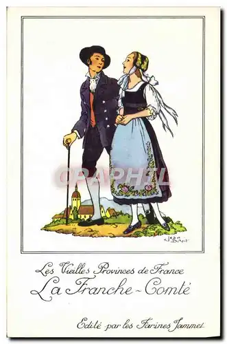 Cartes postales moderne Les Vieilles Provinces de France Franche Comte Publicite Farines Jammet Folklore