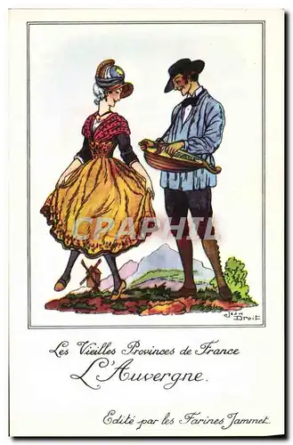 Cartes postales moderne Les Vieilles Provinces de France Auvergne Publicite Farines Jammet Folklore