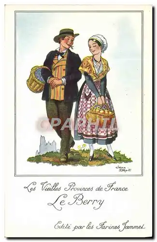 Cartes postales moderne Les Vieilles Provinces de France Berry Publicite Farines Jammet Folklore