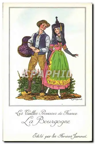 Cartes postales moderne Les Vieilles Provinces de France Bourgogne Publicite Farines Jammet Folklore