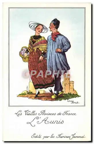 Cartes postales moderne Les Vieilles Provinces de France Aunis Publicite Farines Jammet Folklore