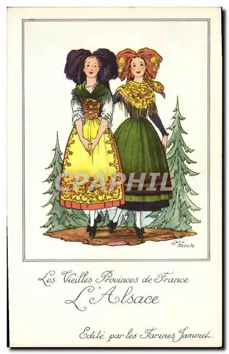 Cartes postales moderne Les Vieilles Provinces de France Alsace Publicite Farines Jammet Folklore