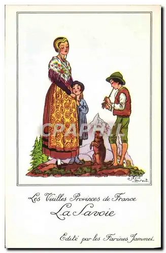 Cartes postales moderne Les Vieilles Provinces de France Savoie Publicite Farines Jammet Folklore Castor