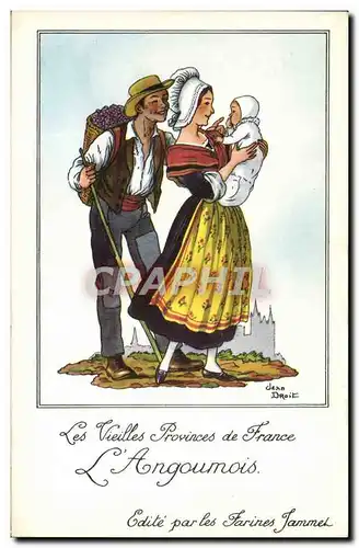 Cartes postales moderne Les Vieilles Provinces de France Augoumois Publicite Farines Jammet Folklore