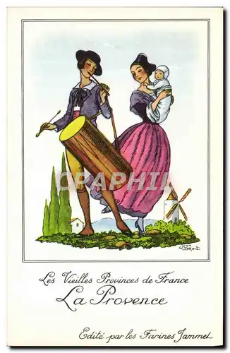 Cartes postales moderne Les Vieilles Provinces de France Provence Publicite Farines Jammet Folklore