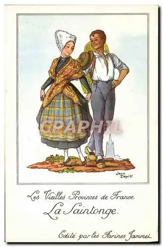 Cartes postales moderne Les Vieilles Provinces de France Saintonge Publicite Farines Jammet Folklore