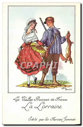 Cartes postales moderne Les Vieilles Provinces de France Lorraine Lapin Publicite Farines Jammet Folklore