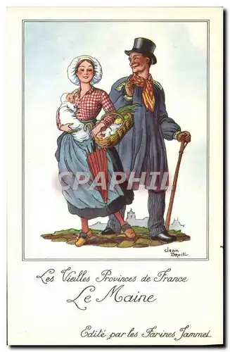 Cartes postales moderne Les Vieilles Provinces de France Maine Publicite Farines Jammet Folklore