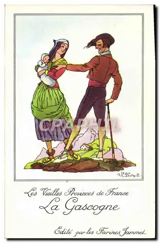 Cartes postales moderne Les Vieilles Provinces de France Gascogne Publicite Farines Jammet Folklore