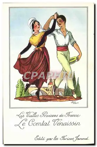 Cartes postales moderne Les Vieilles Provinces de France Comtat Venaissin Publicite Farines Jammet Folklore