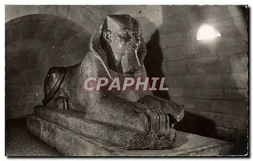 Moderne Karte Paris Musee du Louvre Egypte Sphinx en granot rose