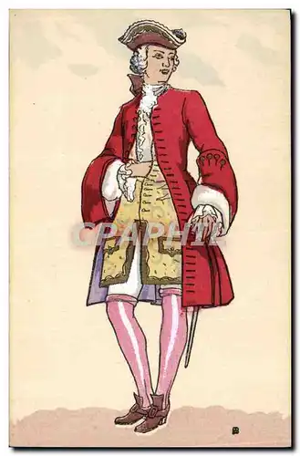 Ansichtskarte AK Histoire Du Costume Francais Regne de louis XV 1730