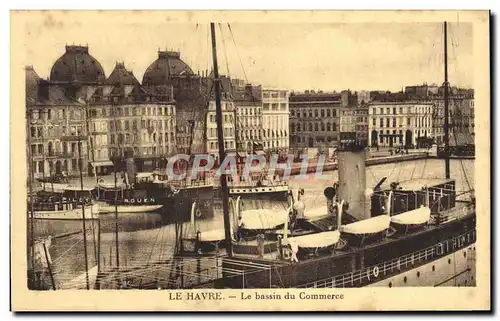 Cartes postales Le Havre Le Bassin du Commerce Bateaux