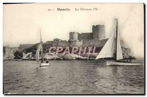 Ansichtskarte AK Marseille Le Chatau d&#39lf Bateau Voilier