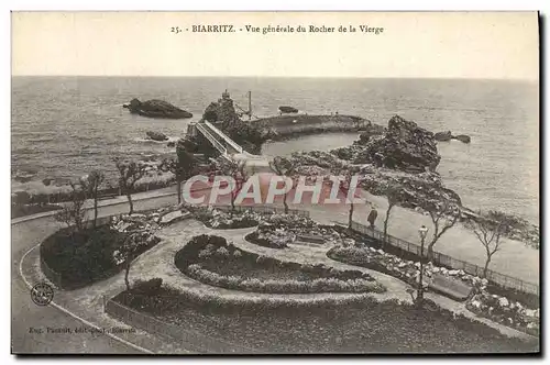 Cartes postales Biarritz Vue Generale du Rocher de la Vierge