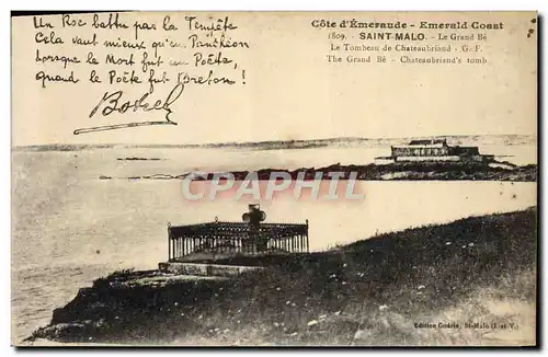 Cartes postales Saint Malo Le Grand Be Le Tombeau de Chateaubriand Botrel