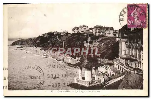 VINTAGE POSTCARD Granville the Beach and Cliffs