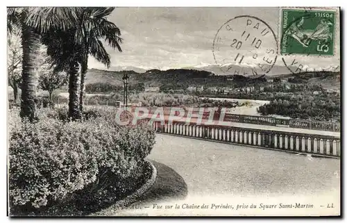 Cartes postales Pau Vue Sur la Chaine des Pyrenees prise du Square Saint Martin