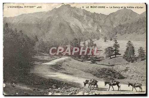 Ansichtskarte AK Le Mont Dore Le Sancy et la vallee d&#39enfer Anes Mules