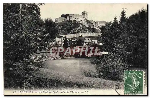 Cartes postales Lourdes Le Pont du Boulivard et le Chateau