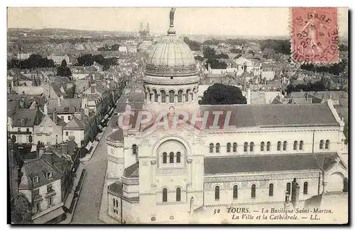 Cartes postales Tours La Basilique Saint Martin La ville et la cathedrale