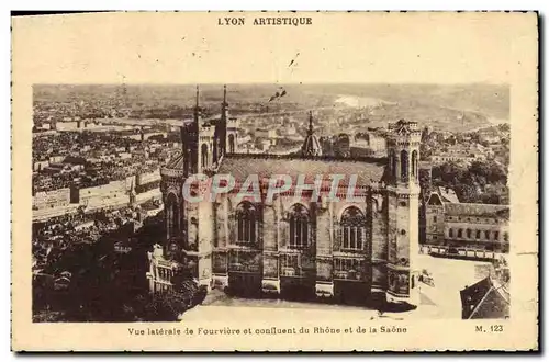 Ansichtskarte AK Lyon Artistique Vue laterale de Fourviere et confluent du Rhone et de la Saone