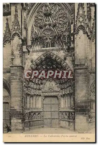 Cartes postales Auxerre La Cathedrale Porche Central