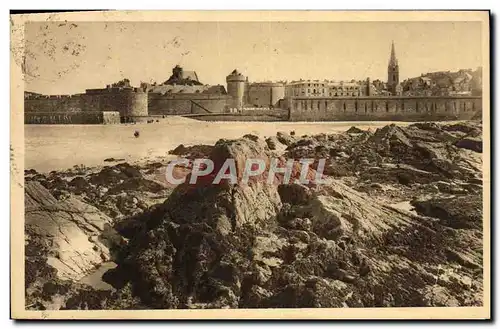 Ansichtskarte AK St Malo la ville vue du Fort National