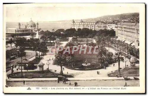 Ansichtskarte AK Nice Les Jardins du Roi Albert L&#39hotel de France et l&#39hotel Ruhl