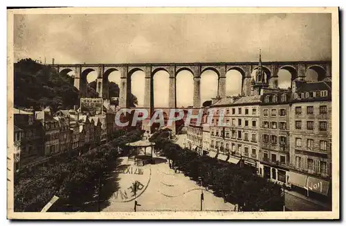 Ansichtskarte AK Morlaix La Place Thiers et le Viaduc