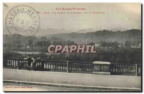 Ansichtskarte AK Pau La Chaine des Pyrenees Vue du boulevard