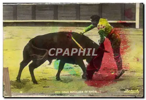 Ansichtskarte AK Una Gran Estocada de Andaluz Corrida Taureau