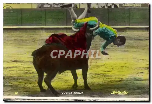 Cartes postales Cogida Arruza Corrida Taureau
