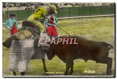 Cartes postales Un Buen Puyazo Corrida Taureau