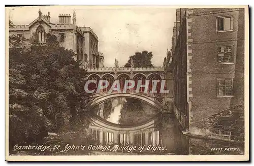 Cartes postales Cambridge St John's College Bridge of Sighs