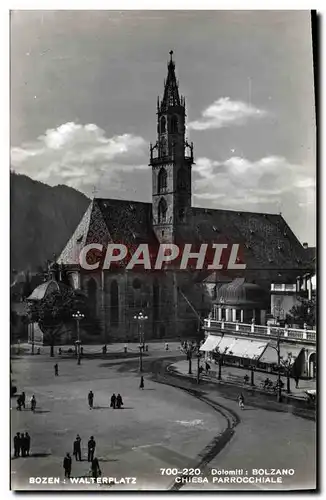 Cartes postales moderne Bozen Walterplatz Chiesa Parrocchiale