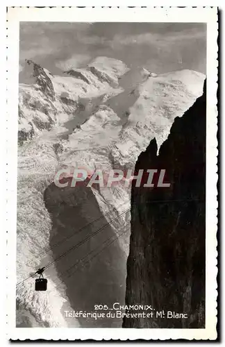 Cartes postales moderne Chamonix Teleferique du Brevent et Mt Blanc