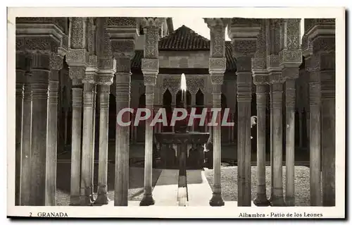 Cartes postales Granada Alhambra Patio de los leones lion