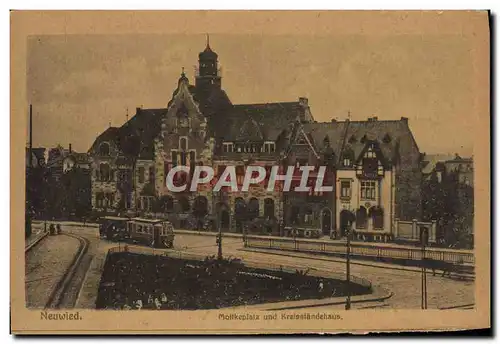 Cartes postales Neuwied Moltkeplatz und Kreisstandehaus Tramway