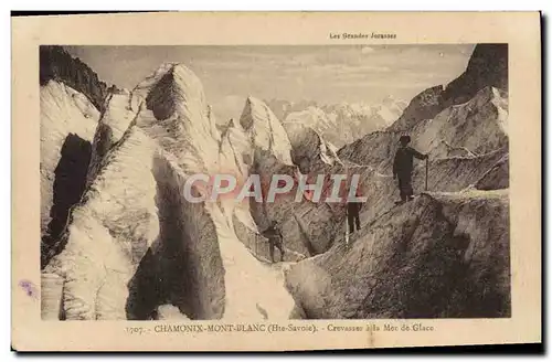 Cartes postales Chamonix Mont Blanc Crevasses a la mer de glace